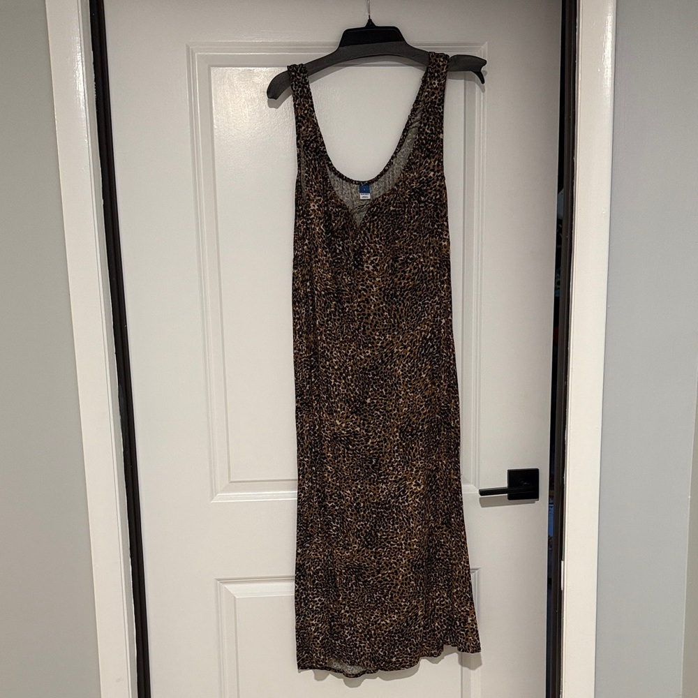 Old Navy Brown Leopard Print Maxi Dress